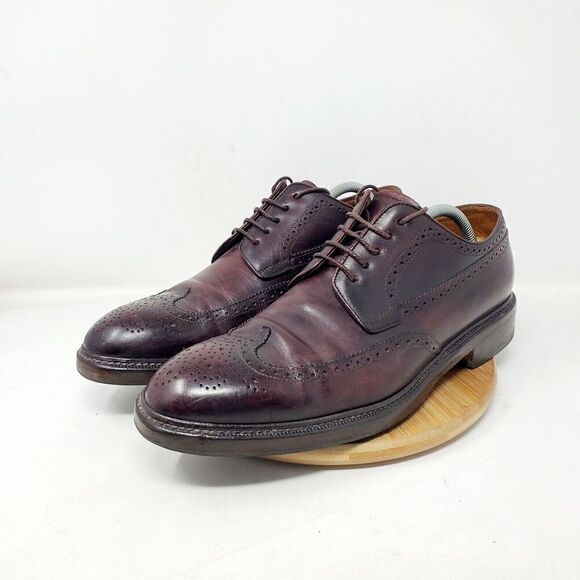 Campanile Shoes Mens 10 Brown Leather Wingtip Derby Full Brogue Medallion Oxford - Picture 2 of 14